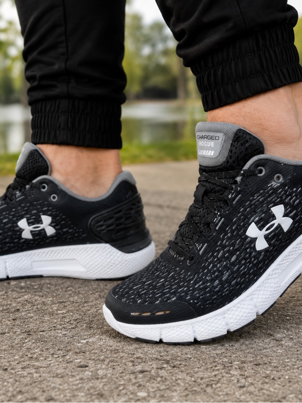 Under Armour Black and Gray Men's Athletic Running Sneakers